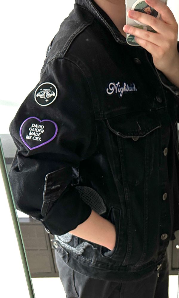David Gaider made me cry, denim jacket with patches