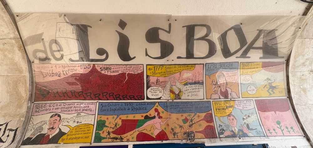Photo of other half of comics mural