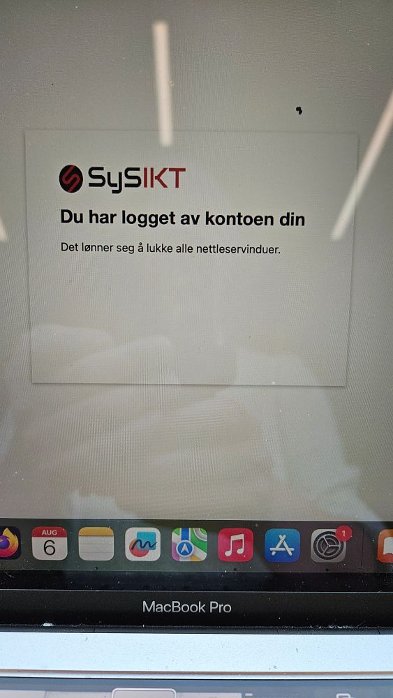 "Du har logget av kontoen din" RETT ETTER at eg nettopp hadde logga på og tofaktor-whatnot