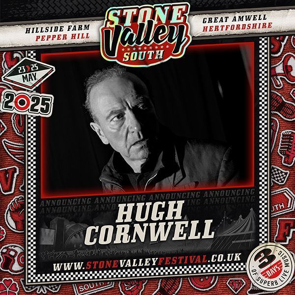 Hugh Cornwell at Stone Valley South Festival announcement poster
