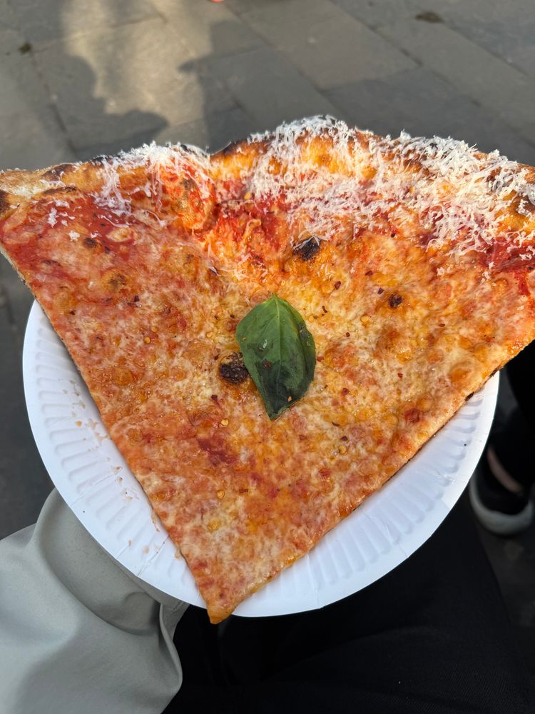 a slice of margherita pizza from civerinos 🍕