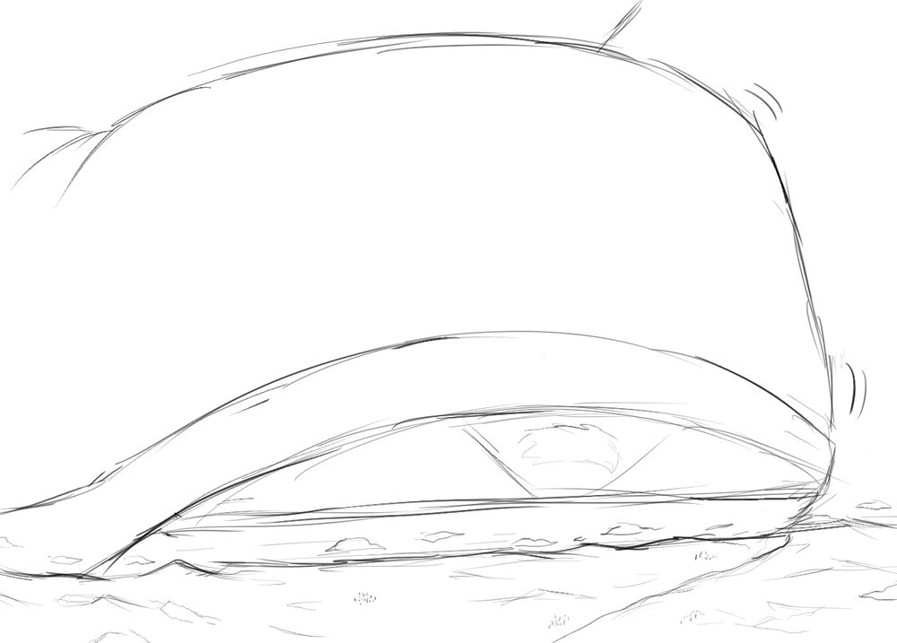 We cut back below to the boot as he continues to grow, his soles hovering above the clouds, cities between his treads. He's becoming too large for the planet to bear~