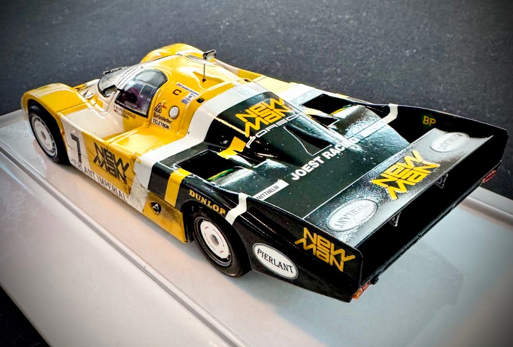 The finished Tamiya Newman Porsche 956, from the back. 