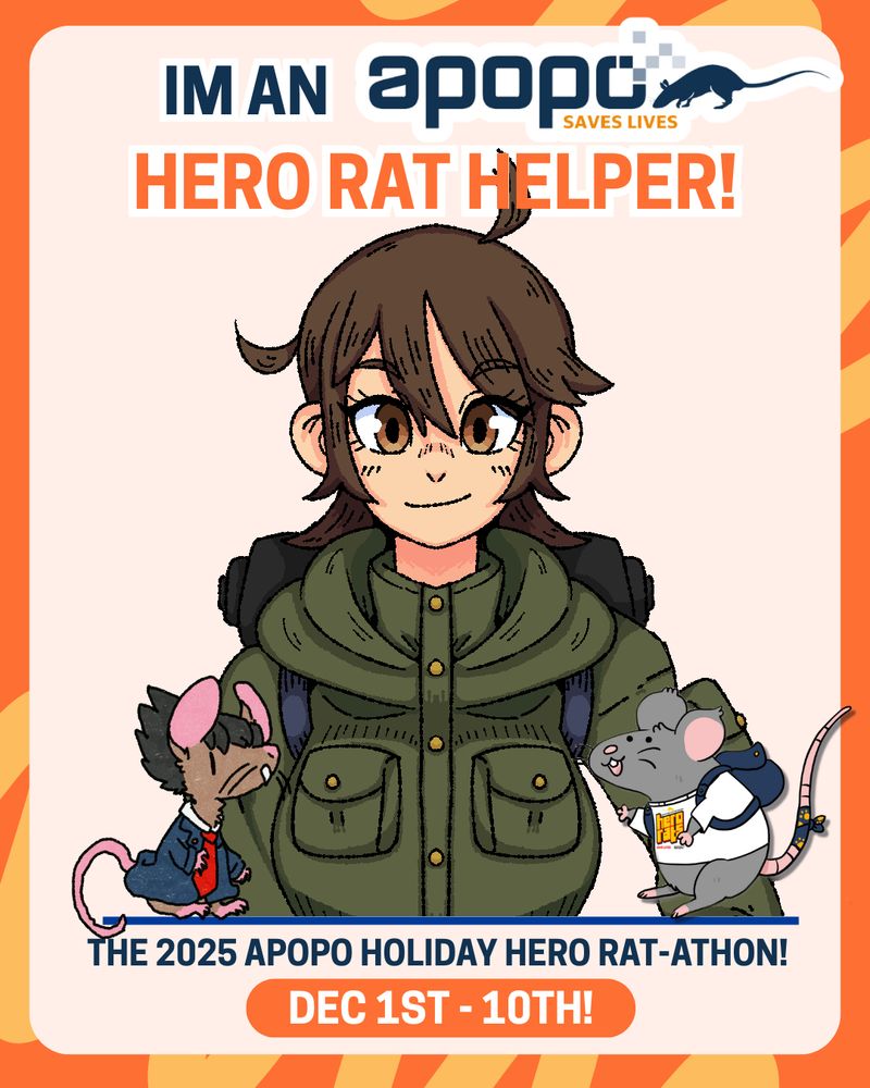 I'm an APOPO Hero Rat helper!
The 2025 APOPO holiday hero rat-athon!
Dec 1st - 10th!