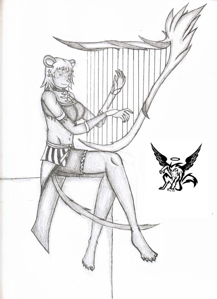 Furry bard mouse character dnd oc digital art 