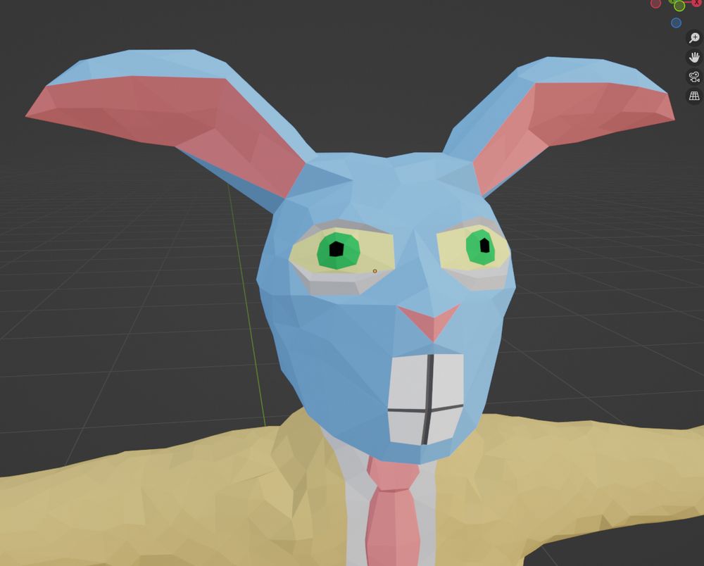 the face of a 3D rabbit that looks remarkably like Christopher Walken
