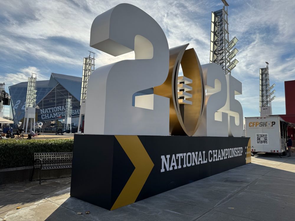 2025 College Football National Championship Logo at Mercedes Benz Stadium 