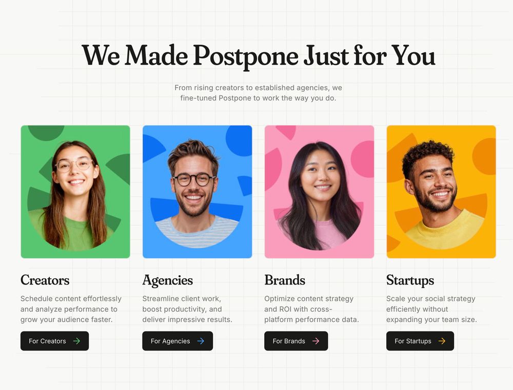 We made Postpone just for you personas