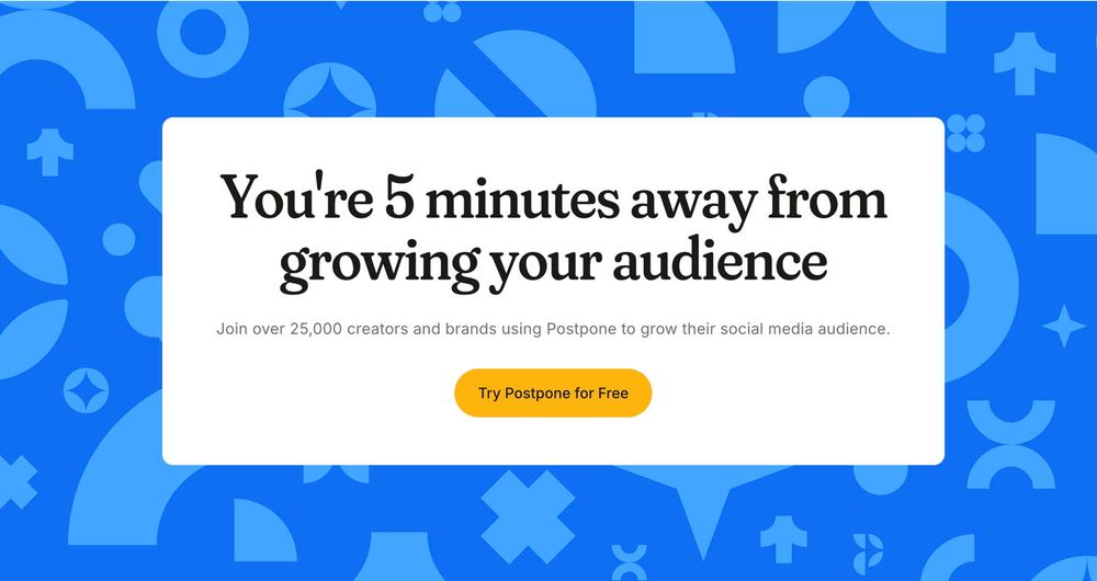 You're 5 minutes away from growing your audience CTA