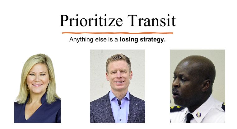 A slide depicting three politicians who failed to get elected, or lost their position because they took an anti-bike lane, anti-active transit approach.