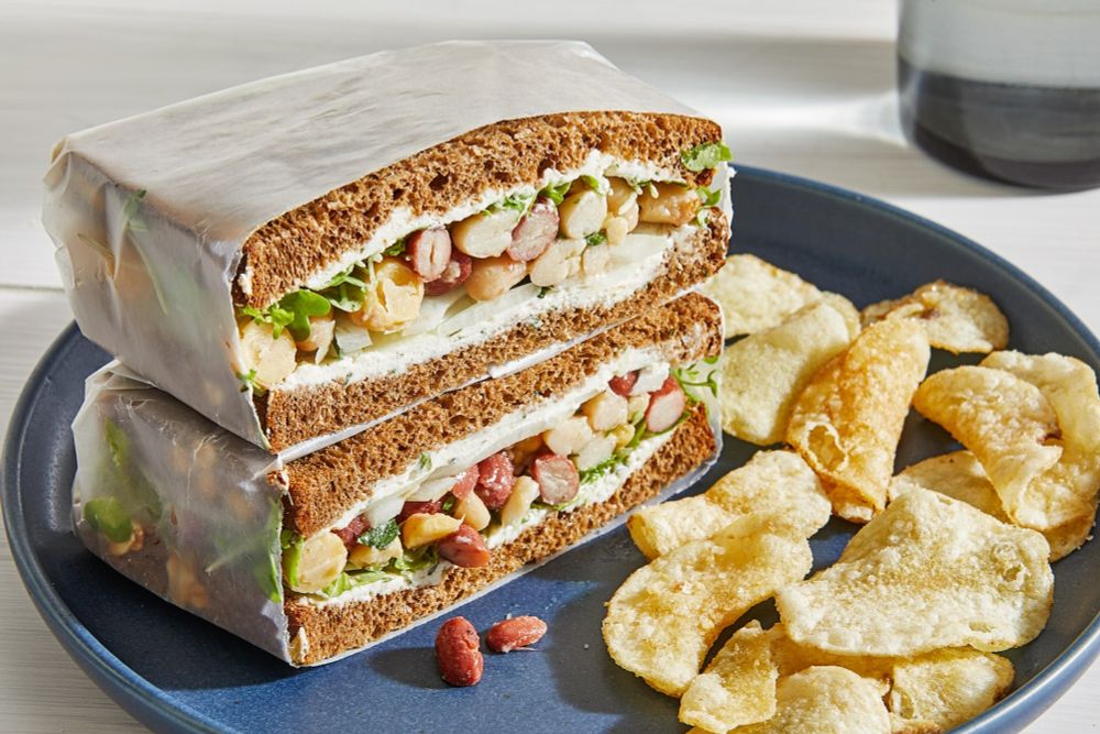 Three-bean salad sandwiches have the makings of a new picnic classic