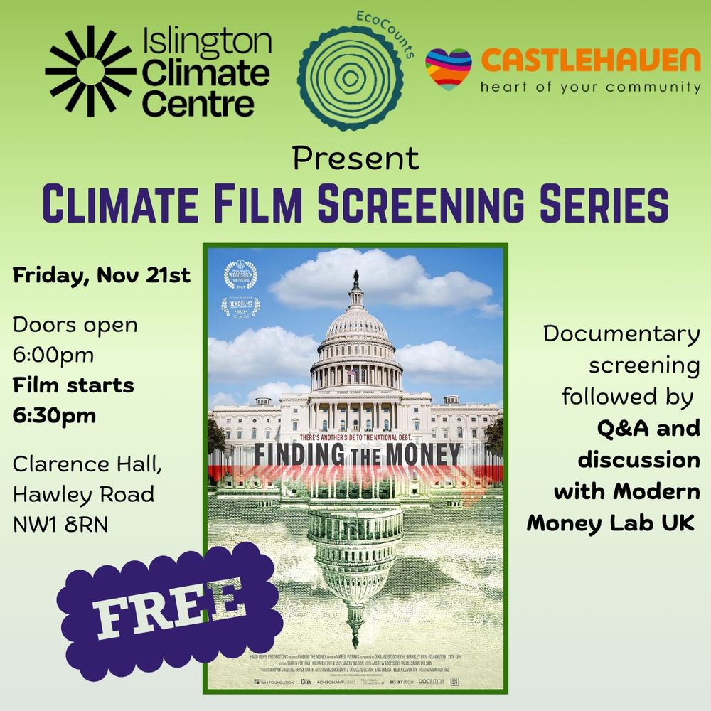 Flyer for a film screening showing "Finding the Money"