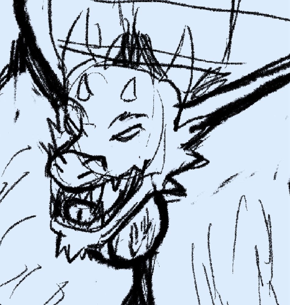 Closeup on the sketch of the dragon head shaped cock cage 🪄✨