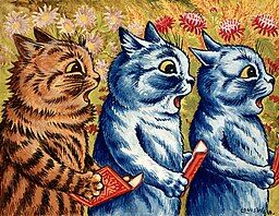 Three cats singing