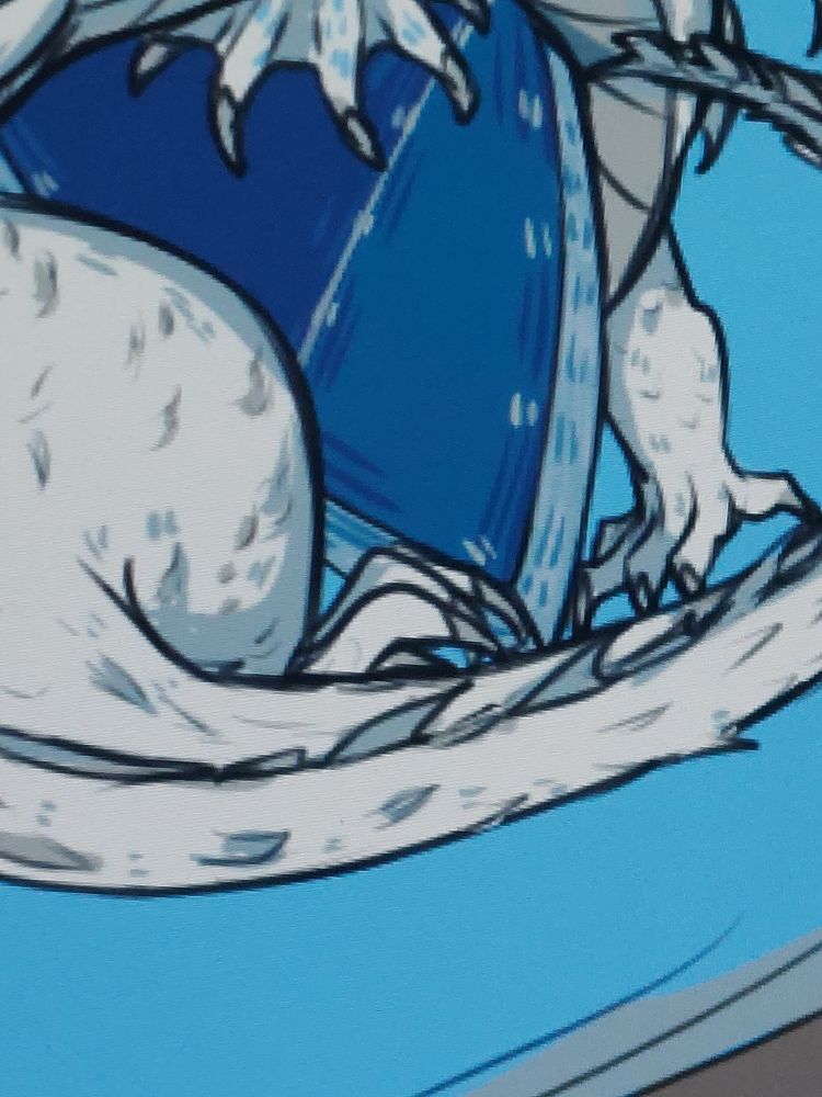 Wip close up of Dragon grippers. Holding or like clutching a shield,  sort slithering around it. #art #wip #dnd 