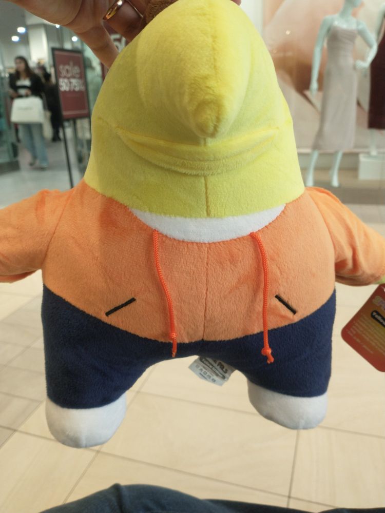 A front view of a very wide bootleg of Charlie from Smiling Friends 