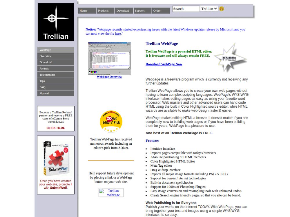 Screenshot of trellian.com on November 24, 2005