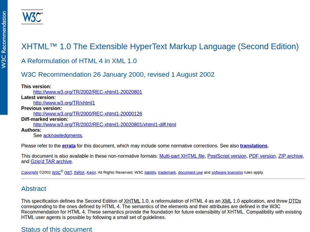 Screenshot of w3.org on February 02, 2007