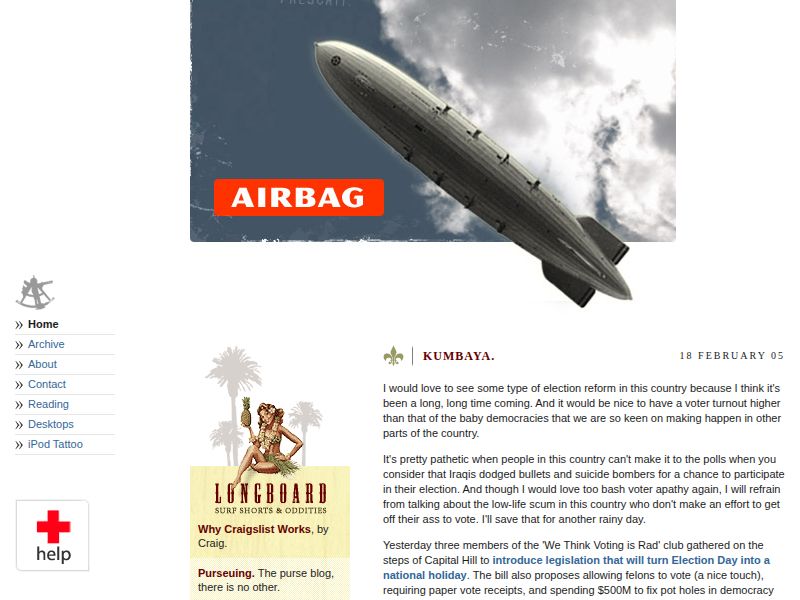Screenshot of airbagindustries.com on February 22, 2005