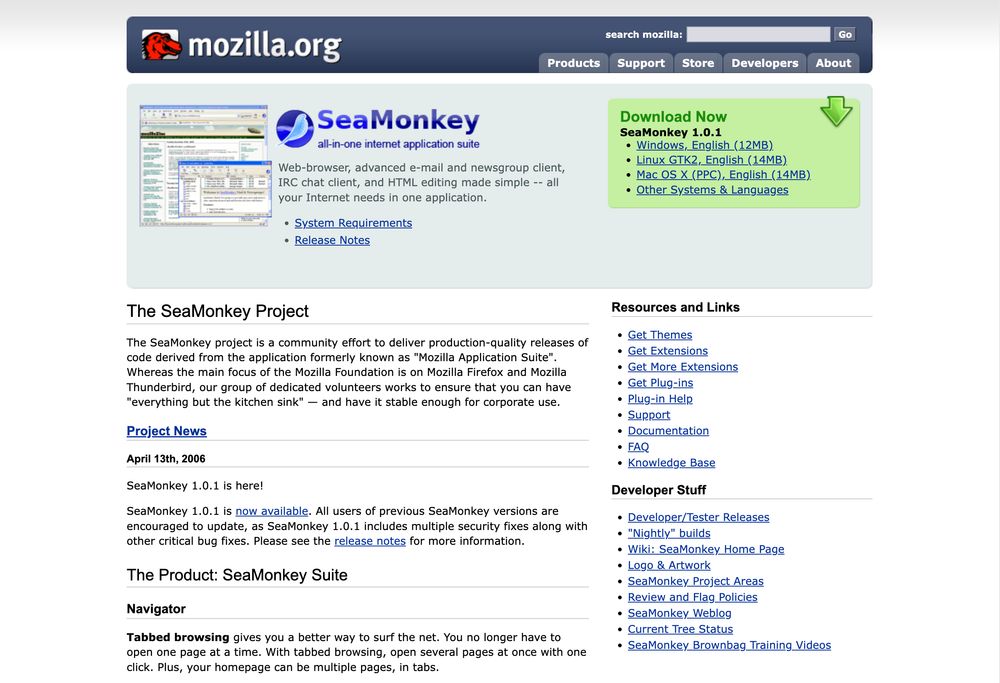 seamonkey-project.org on May 12, 2006