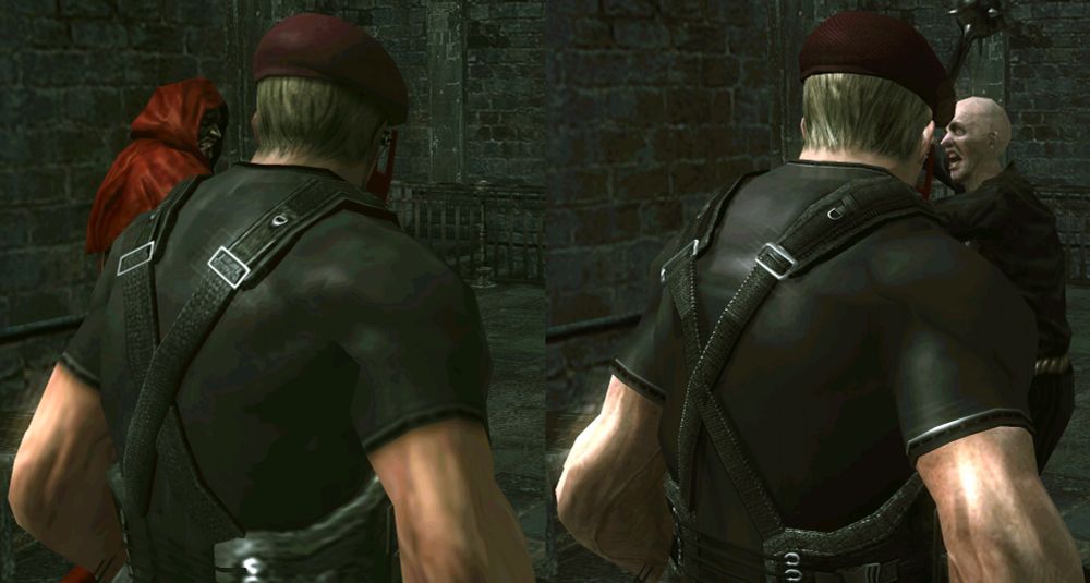 Comparison of Krauser in mercenaries 3D between original and HD project versions. HD on the right
