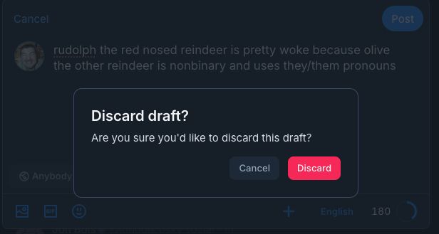 discarding the draft on a post