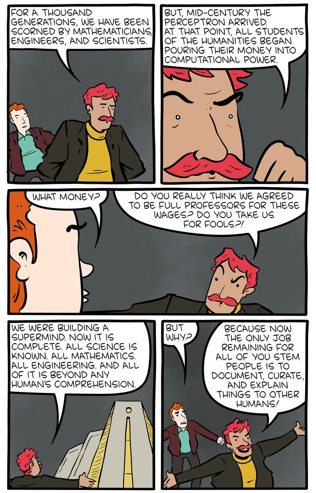 Part 2 of a 15-panel SMBC comic update showing the plans of the Evil Bachelor of the Arts Society.