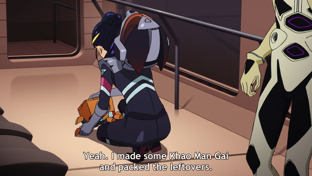 Nyaan from Gundam GQuuuuuuX having cooked Khao Man Gai