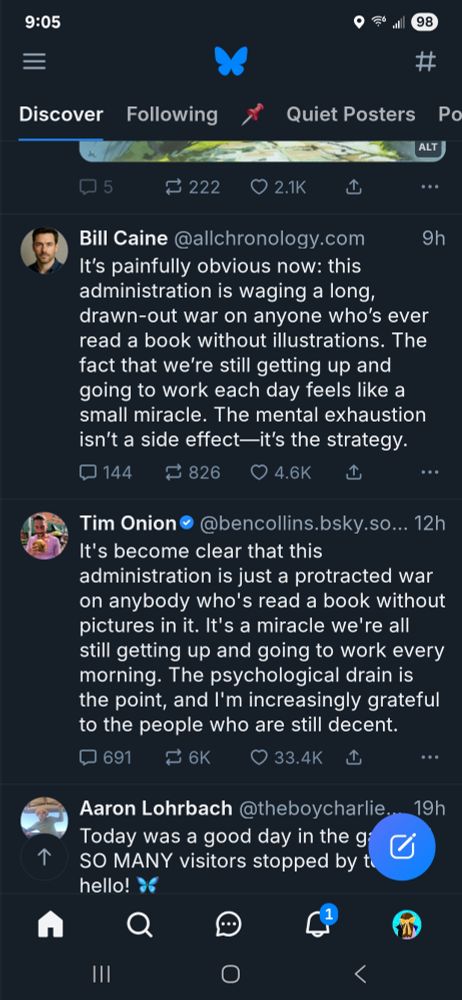 The post and stolen post appearing next to each other on Discover feed 