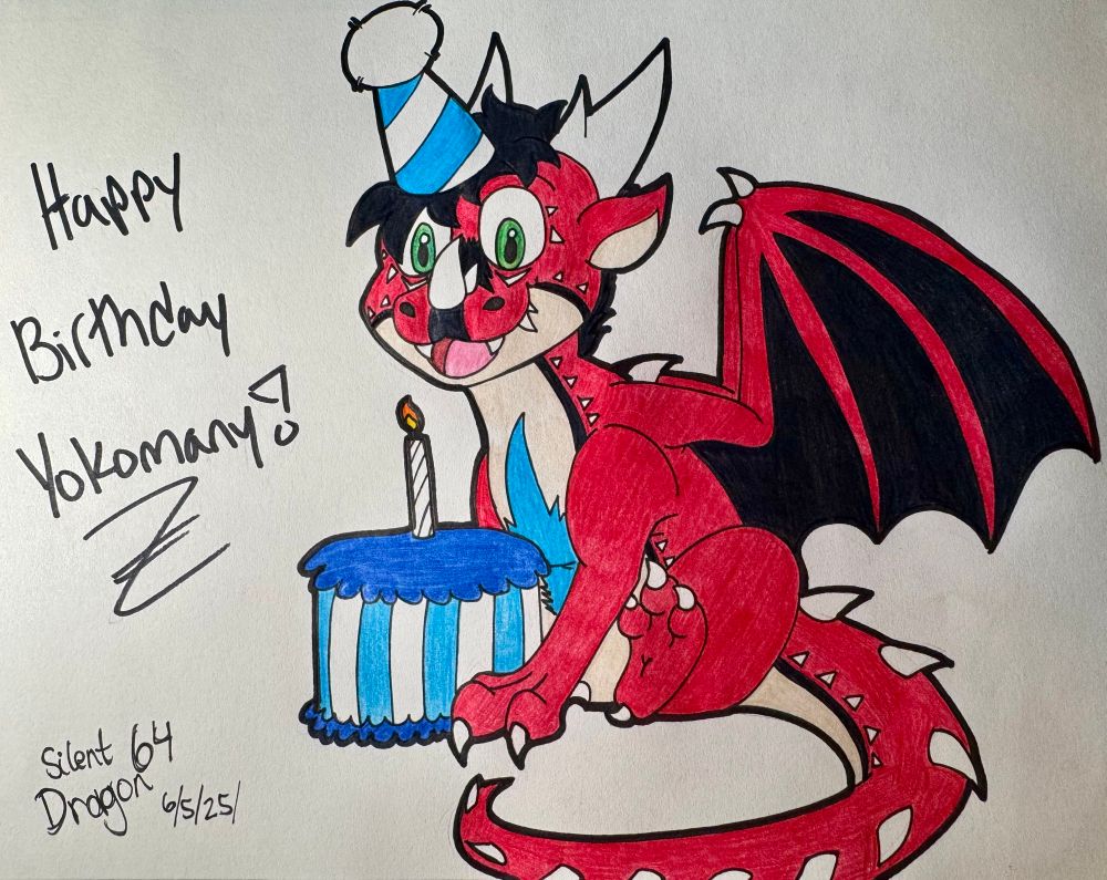 Drawing of @yokomany’s Dragonsona of the same name.