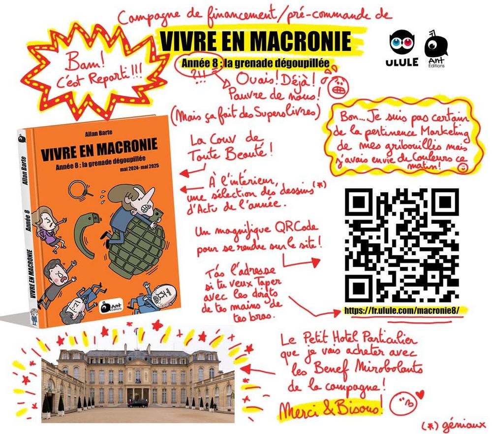 Visuel de la campagne Ulule Vivre en Macronie tome 8