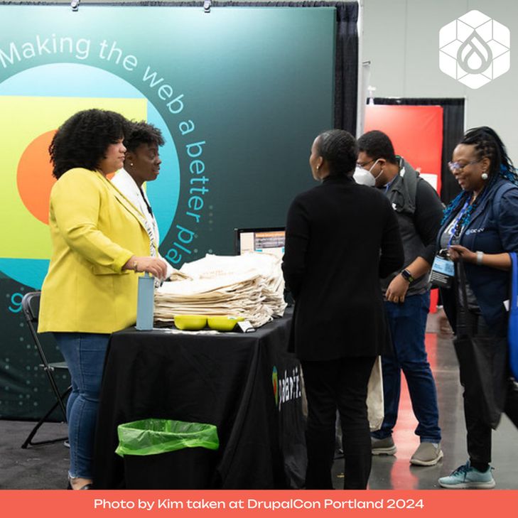 A photo of a booth taken by Kim at DrupalCon Portland 2024