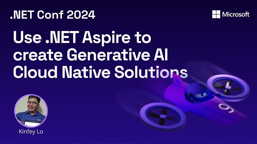 spot art.
text reads: Use .NET Aspire to create Generative AI Cloud Native Solutions