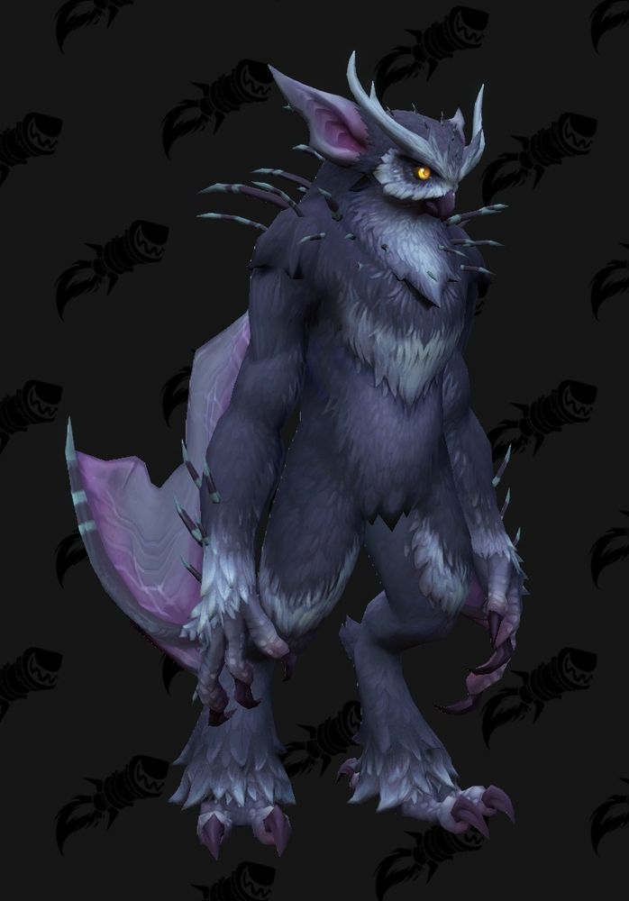 The dark blue colorway of the haranir's moonkin form