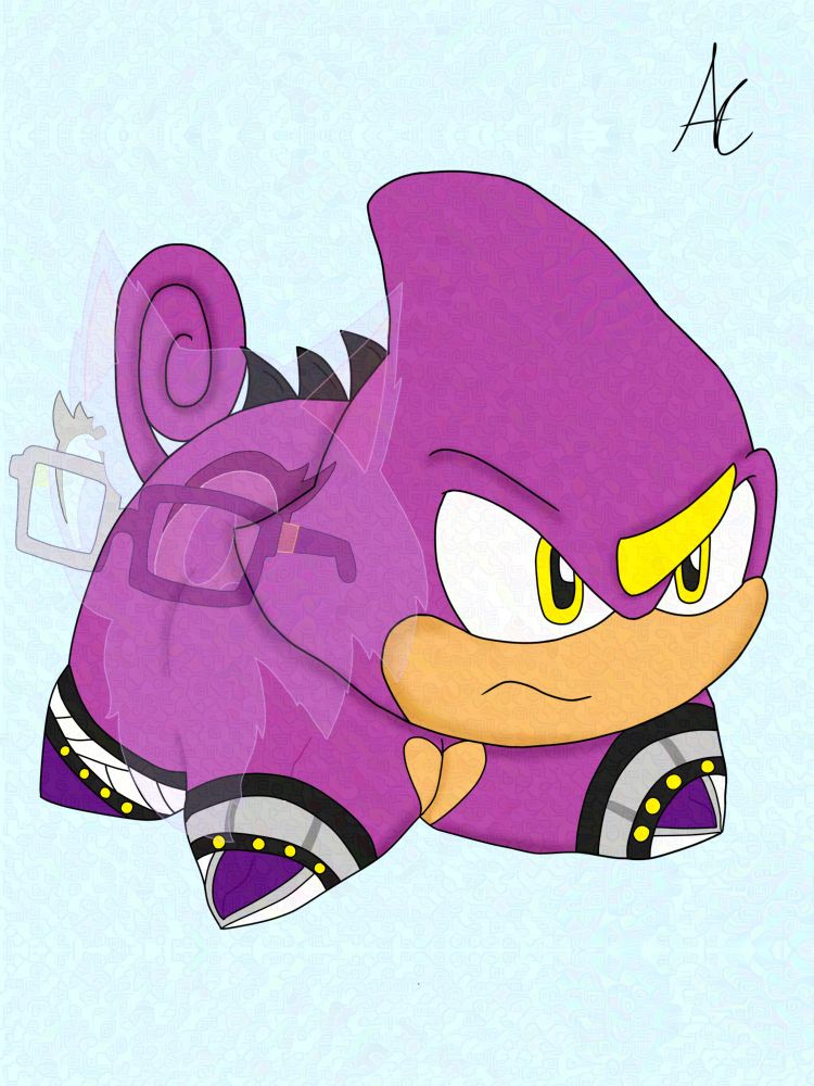 A (digital) drawing I made of Espio as a Pillow-Pet!