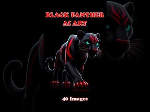 The Tri-Color AI Black Panther with Red, Turquoise & Black Like You've NEVER Seen! (40 Artworks)