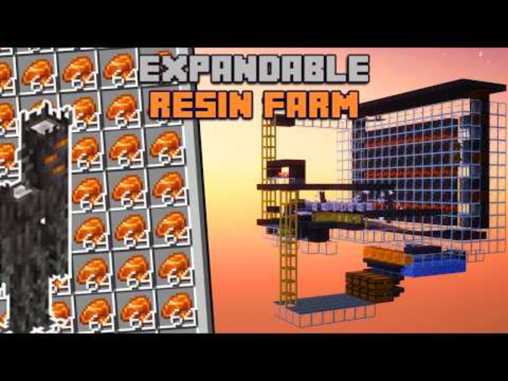 Easy Expandable Resin Farm! 24.000/Hour - 234.000/Hour Resin! | Minecraft Tutorial