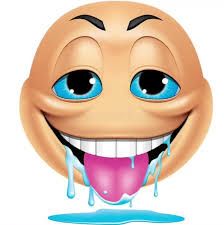 freaky emoji drooling and smiling hornily