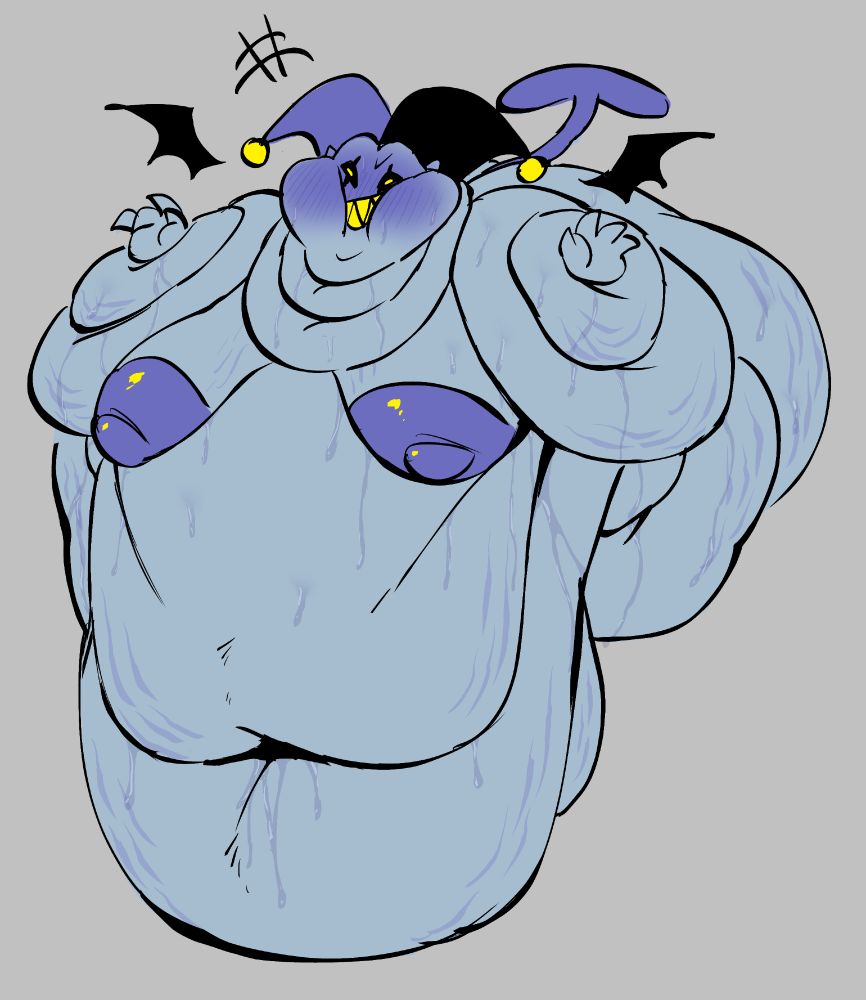 ditto, except he is dripping on sweat.