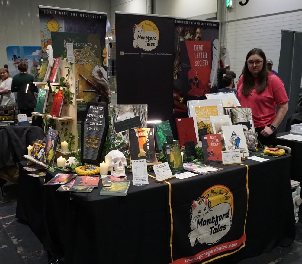 A person behind a booth