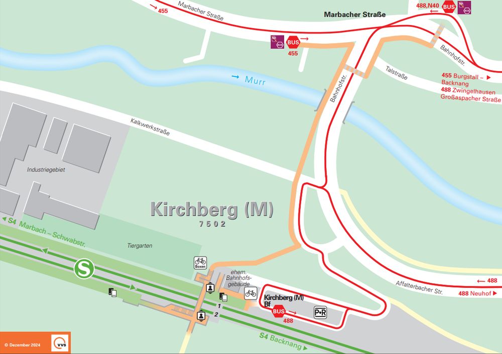 Haltestellenkarte Kirchberg