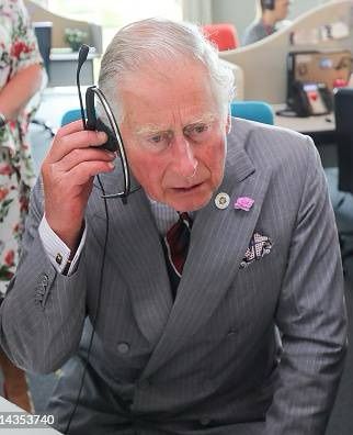 King using a headset