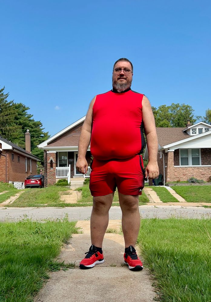 Cubziz in red and black Under armour. 