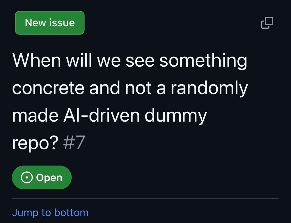 New issue
When will we see something
concrete and not a randomly
made Al-driven dummy
repo? #7
Open
Jump to bottom