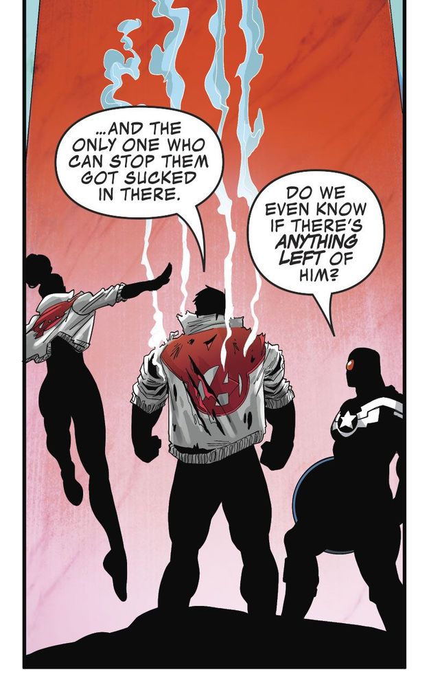 Wonder Man enters the tower to find their enemy and stop the fight