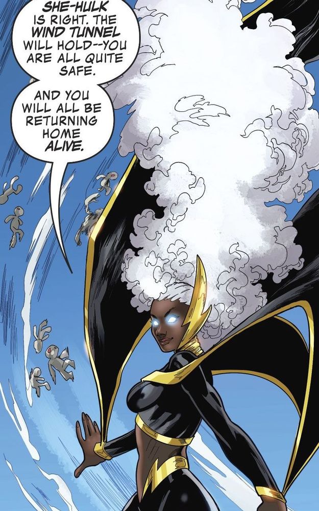 The Avengers show up to stop Tyrannus, managing to slow down his army