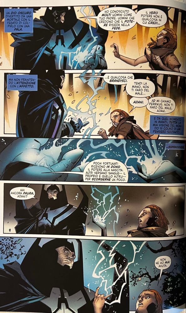 Perrikus begins to train Adani, determined to make her his new pawn in his scheme to conquer the universe. After proving herself to have potential to be his prodigé, Adani is bestowed some of the Dark God's powers