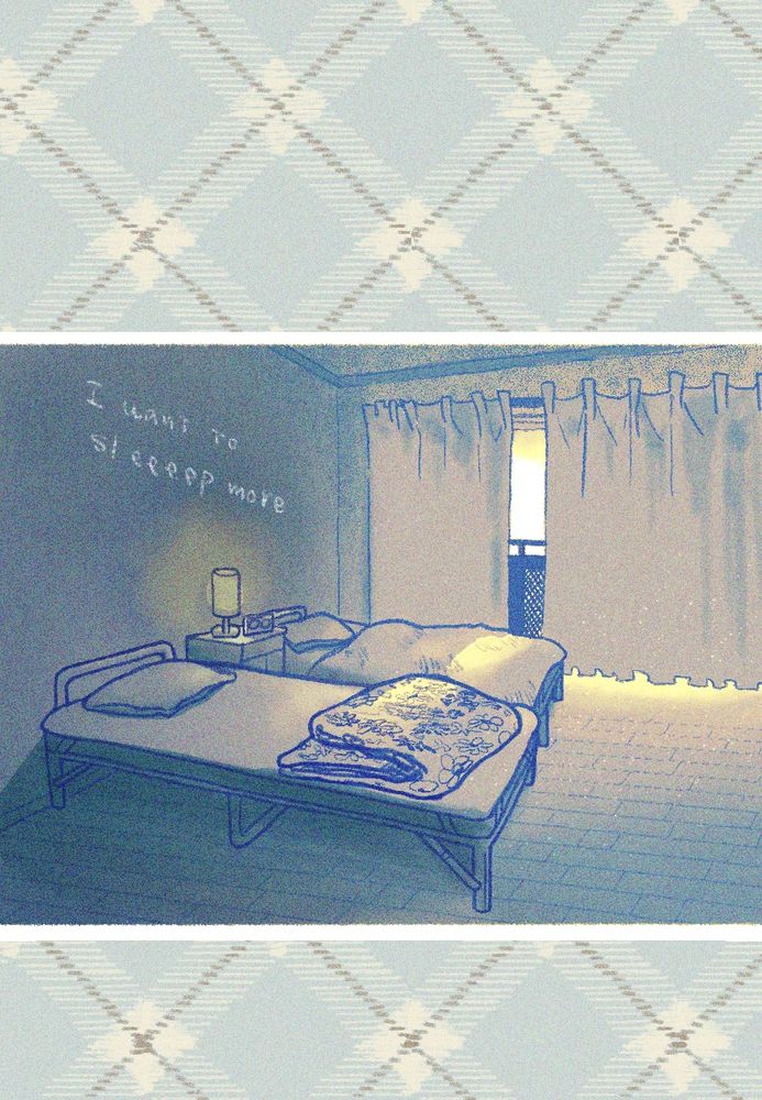 マチヨリの寝室。
窓側がヨリの、手前のがマチのベッド。