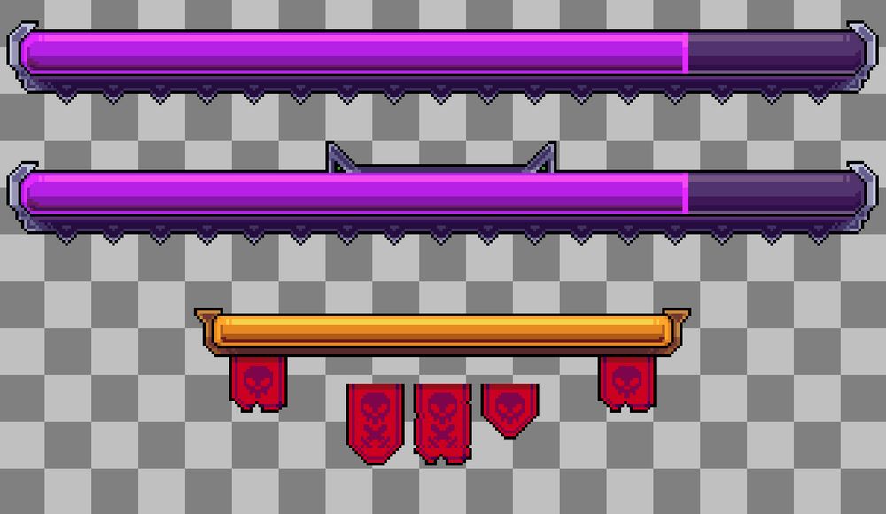 Image showing health bars, one of them is for bosses and the other for events in-game
