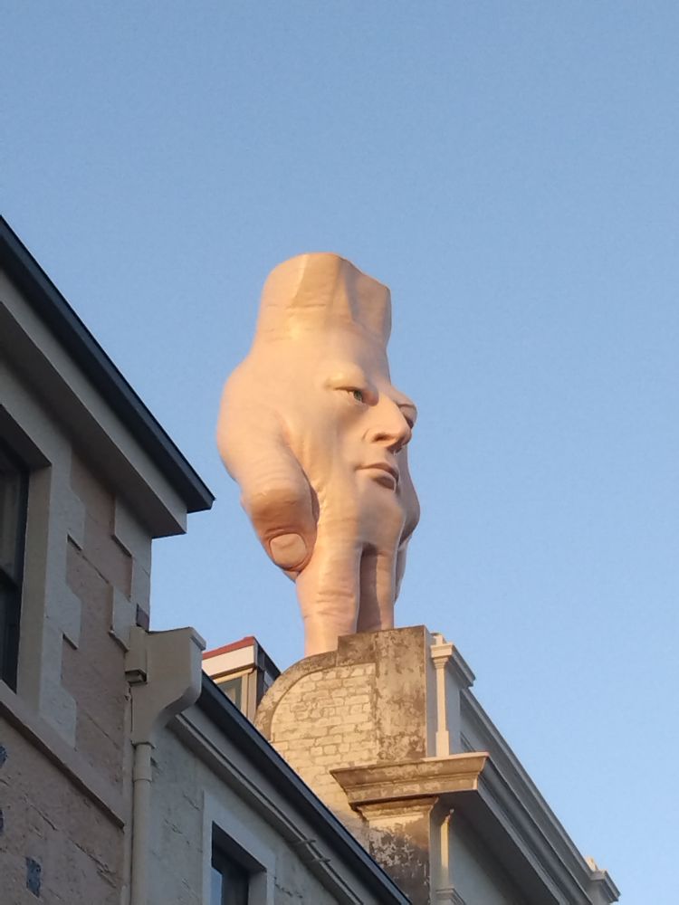 Quasi’, sculpture on rooftop, created by New Zealand artist Ronnie van Hout